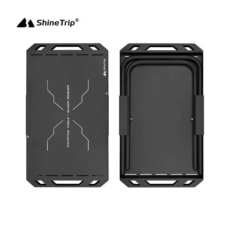 ShineTrip Taktischer Klapptisch aus Aluminium in Schwarz, multifunktionaler Campingtisch für den Außenbereich - Bild 2
