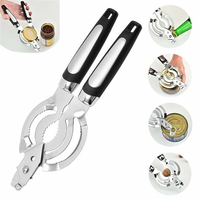 Multifunktionaler Xingben Two Edelstahl-Glasöffner mit ergonomischem Griff in Schwarz - Bild 1