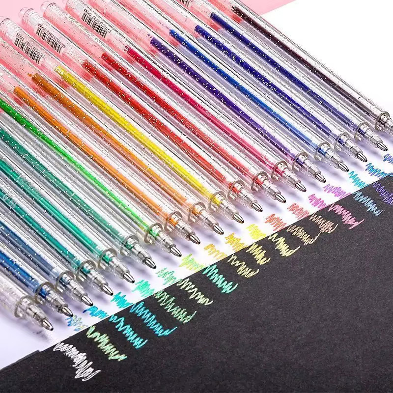 Glitzer-Gelstift-Set mit 1,0 mm Spitze in Multicolour für DIY-Kunst, Zeichnen und Tagebuchgestaltung - Bild 2