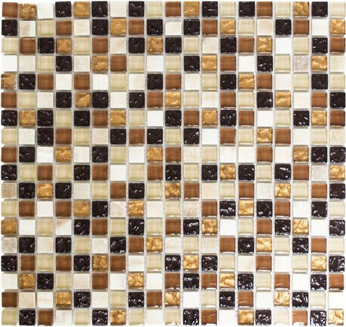 HuH Mosaikfliese Globe als Wandbelag oder Bodenbelag in Braun und Beige, B/L: 32,2 x 30,5 cm - Bild 1