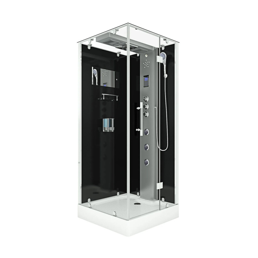 AquaVapore Duschkabine D38-13R1 Komplettdusche mit Duschsystem, Thermostat, Regendusche, Handbrause und LED-Beleuchtung, B/T: 90 x 90 cm - Bild 2