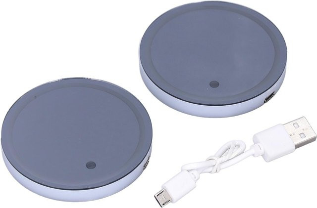 Igeteck 2er Set Auto LED Atmosphärenlicht für Getränkehalter mit 7 Farben und 3 Modi, USB-C Aufladung, IP67 Wasserdicht, Multicolor - Bild 1