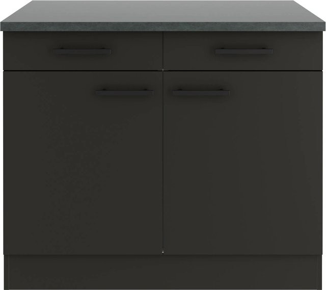 OPTIFIT Madrid420 Küchen-Unterschrank in Anthrazit Matt mit modernem Design und melaminbeschichteter Qualitätsspanplatte, Breite: 100 cm - Bild 1