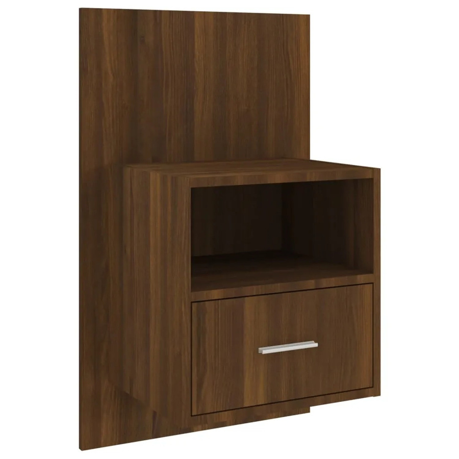 vidaXL Wand-Nachttisch Modell 1 in Braun Eichen-Optik aus Holzwerkstoff, B/T/H: 80,0 x 48,5 x 32,5 cm - Bild 2