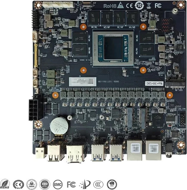 Gold Seller AMD Ryzen AI Max + 395 CPU Hauptplatine mit Dual-Channel LPDDR5x 8000MT/s Speicher und Vierfach-Bildschirmanzeige in Schwarz - Bild 1