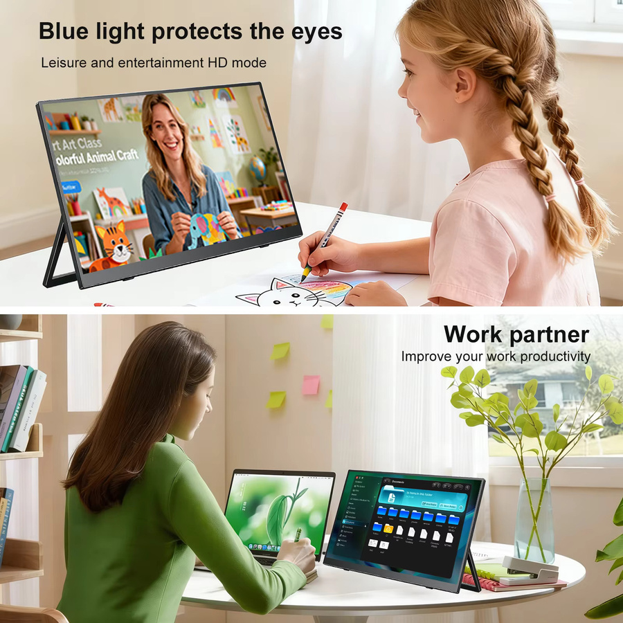 Unew Tragbarer 14 Zoll Monitor mit 3K Auflösung, 3:2 IPS Display, 100% sRGB und Low Blue Light in Schwarz - Bild 5