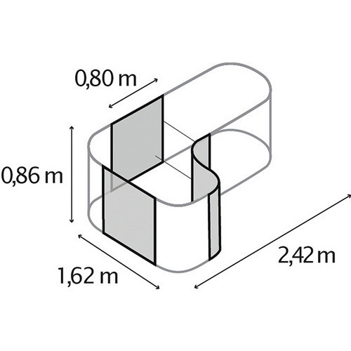 Vitavia Hochbeeterweiterung Terra Curve in Granit, B/H/T: 80 x 86 x 80 cm - Bild 4