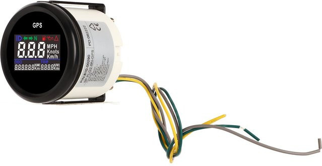 Fishine Digitales GPS-Tachometer mit Kilometerzähleranzeige und Geschwindigkeitsüberschreitungsalarm für Boote, Yachten und Schiffe, Weiß, 52mm - Bild 1
