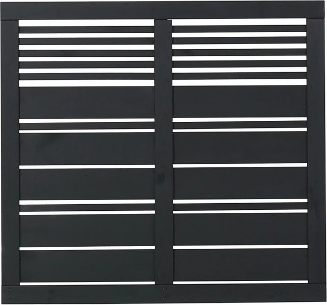 Plus Sichtschutzzaun Silence aus Nadelholz in Schwarz, semi-transparent, B: 120 cm, H: 110 cm - Bild 1