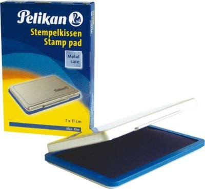 Pelikan Stempelkissen Gr. Nr. 2 für Gummi- und Polymerstempel in Blau mit Metallicgehäuse B: 11,0 cm, T: 7,0 cm - Bild 1