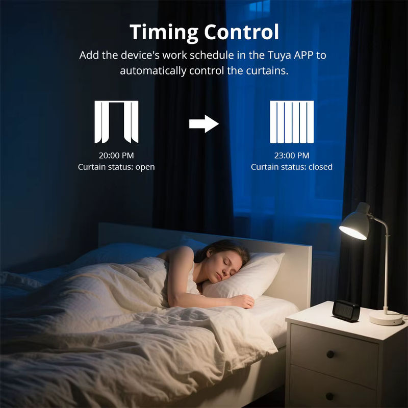 Zemismart WiFi Smart Vorhangmotor elektrische Vorhangschiene mit RF-Fernbedienung in Weiß, kompatibel mit Tuya Alexa Echo und Yandex Alice Sprachsteuerung - Bild 5