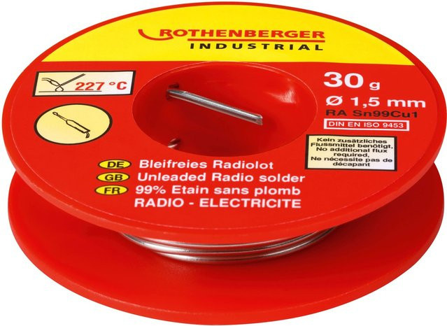 Rothenberger Industrial Bleifreies Radiolot Silber und Rot 30g - Bild 1
