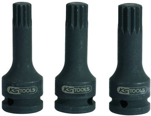 KS Tools 1/2" Kraft-Bit-Stecknuss XZN lang M16 aus Chrom-Molybdän in Anthrazit - Bild 1