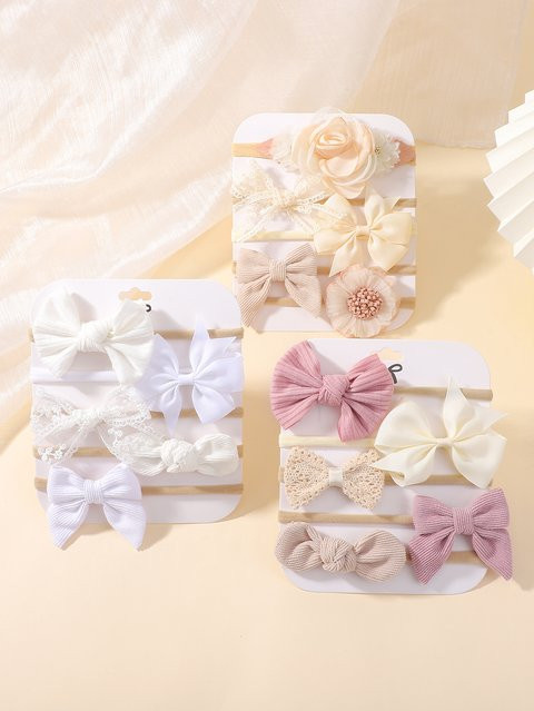 KIDS BOWS Stirnband Set, Spitze, Blumen Design, Mädchen - Bild 1