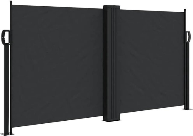 vidaXL Ausziehbare Seitenmarke in Schwarz aus Polyester mit PU-Beschichtung, Breite: 120 cm, Höhe: 1200 cm - Bild 1