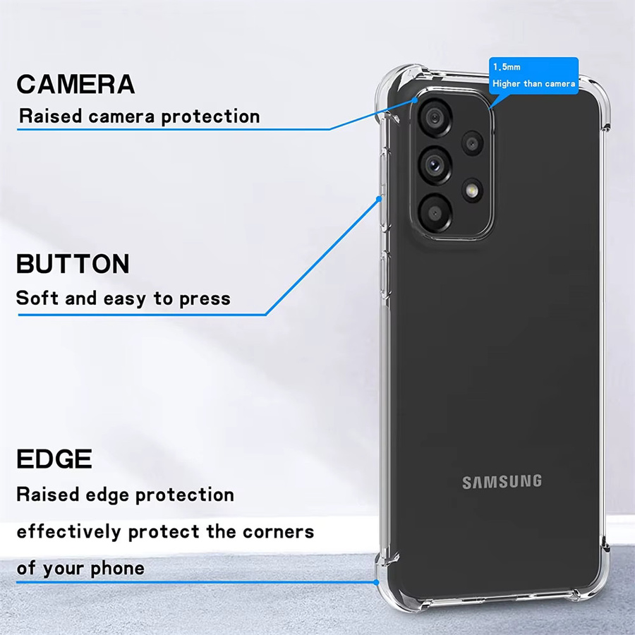 Stoßfeste transparente Silikonhülle für Samsung Galaxy A-Serie (A12, A13, A14, A22, A23, A24, A32, A33, A34, A52, A53, A54, A72, A73 5G) Soft Cover Case - Bild 3