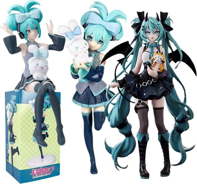 Hatsune Miku X Cinnamoroll Piapro Anime Figur von Bandai, Multicolor, Höhe: 21 cm, aus PVC - Bild 1