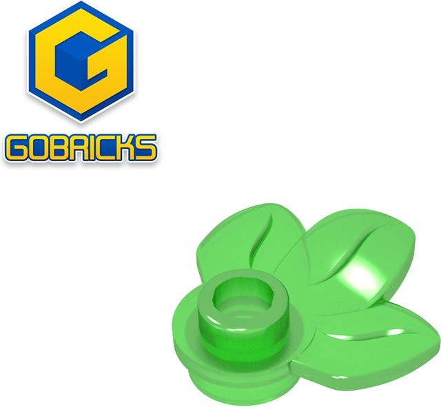 Gobricks GDS-1576 Pflanzplatte rund mit 3 Blättern in Grün, kompatibel mit 32607 DIY-Steinen - Bild 1