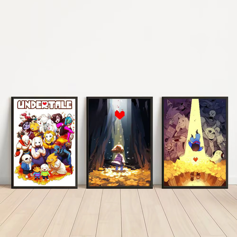 Undertale Anime Wandaufkleber aus wasserfestem Papier, Mehrfarbig, Rechteckig - Bild 2