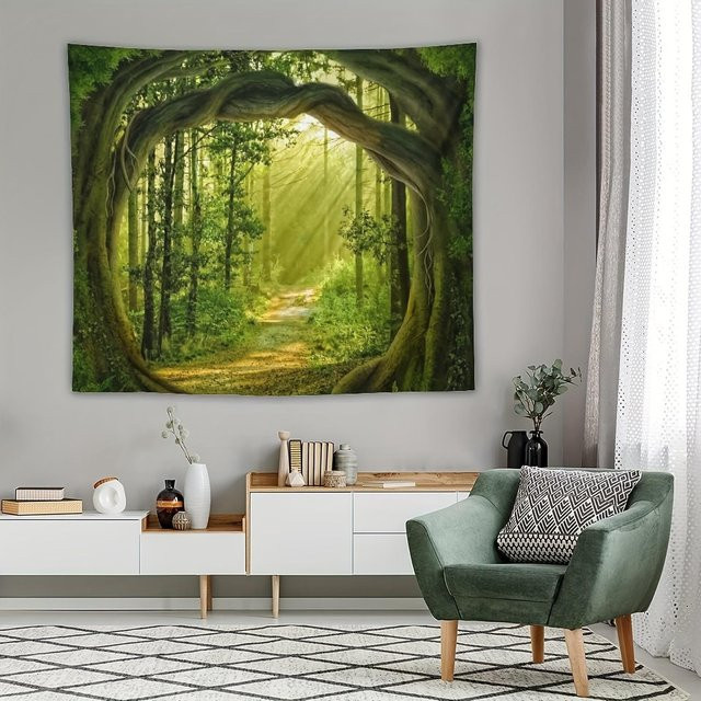 Wandteppich Geheimer Wald von JMG Household Supplies, Farbe Grün, B/H: 40 x 60 cm - Bild 1