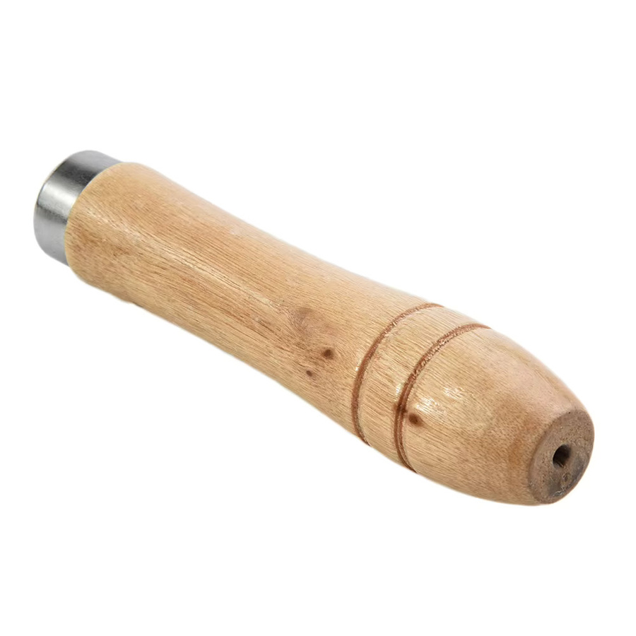 DAZZLEEX 10er Set Holz-Feilengriffe mit Metallmanschetten in Braun für Handwerk und Polieren - Bild 2