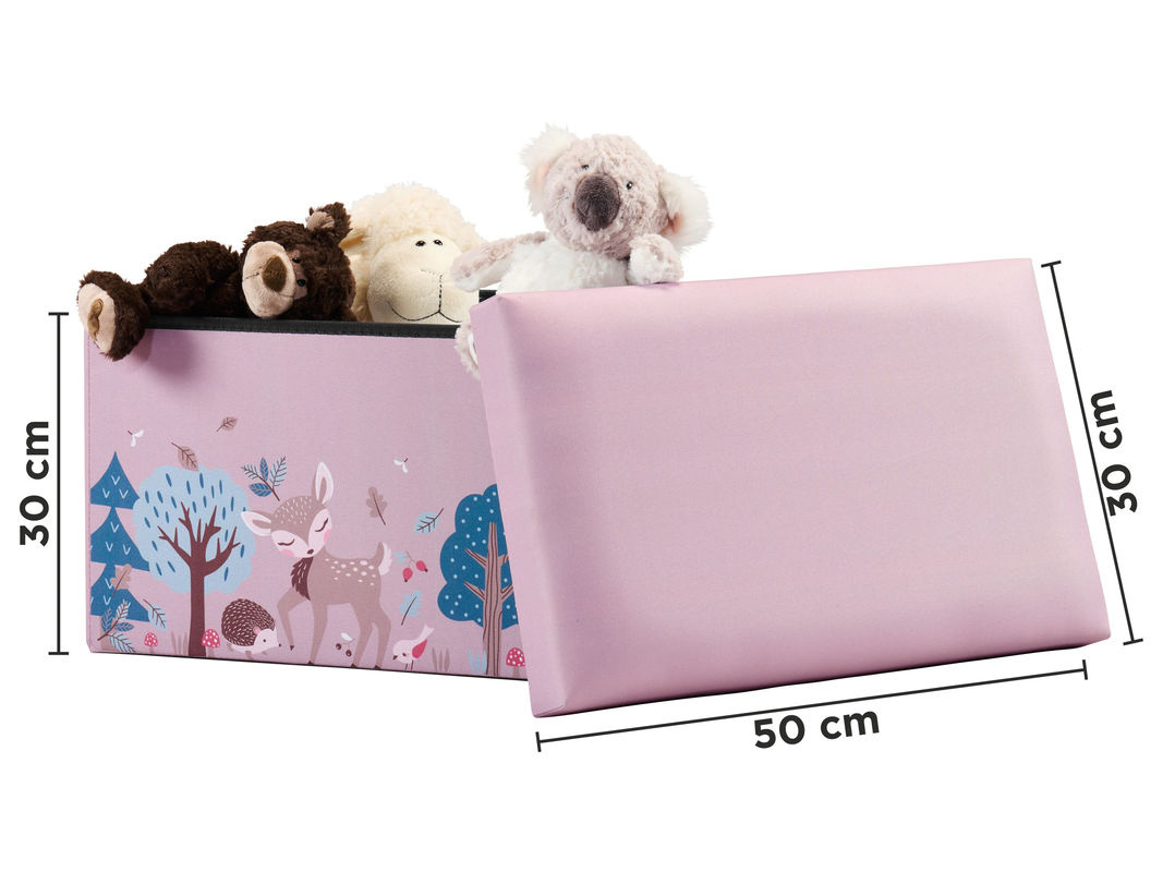 LIVARNO Sitztruhe mit Waldtiermotiv in Pink für das Kinderzimmer, B/T/H: 40 x 30 x 30 cm - Bild 2