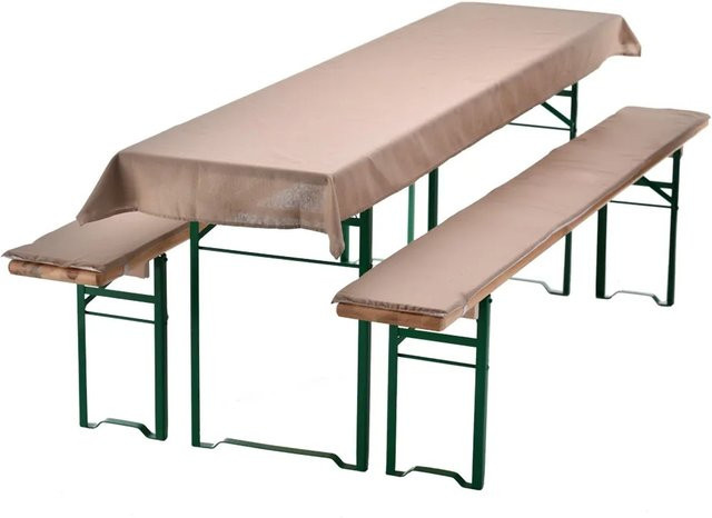 NYVI Bierbankauflagen Set NYVIGala 3-teilig in Beige für Bierzeltgarnituren, Tischdecke und Sitzpolster, B/T: 240 x 90 cm - Bild 1