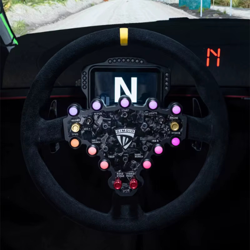 SIMDID GTW Rallye Rennrad Lenkrad in Schwarz mit 70 mm Lochabstand und 320 mm Durchmesser für Simagic, MOZA und FANATEC Rennspiele - Bild 3