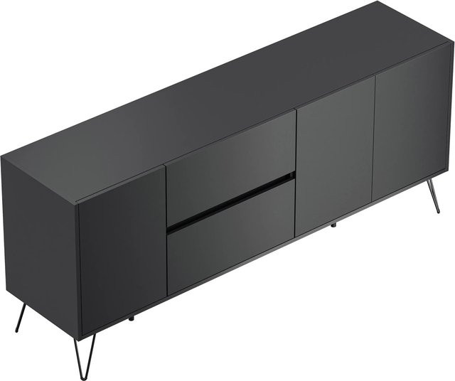 Posseik Sideboard Industrial I in Grafit mit 2 Schubladen und 3 Türen, Breite: 180 cm - Bild 1