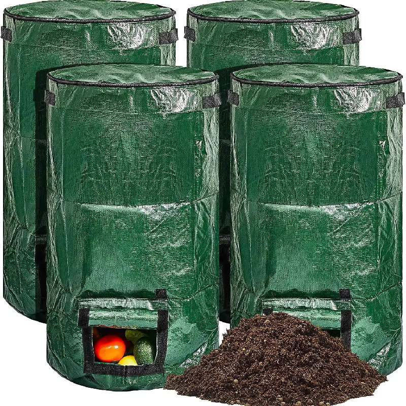 2er-Set Kompost-Beutel Heavy Duty Gartenbeutel aus robustem Material in Grün für Gartenabfälle und Müll - Bild 2