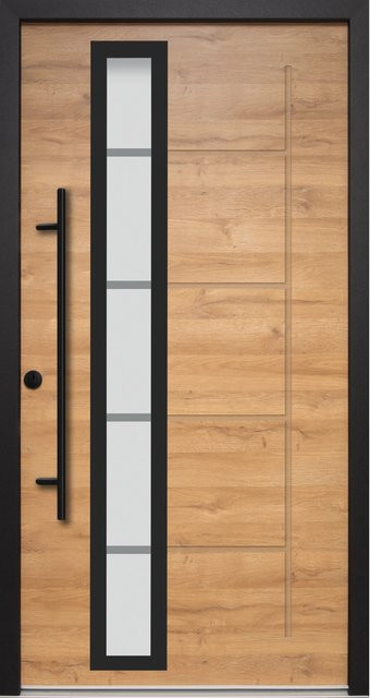 Splendoor Sicherheitshaustür Thermospace Paris Prime RC2 in Braun oder Schwarz mit Glaseinsatz, B: 100 cm, H: 210 cm - Bild 1