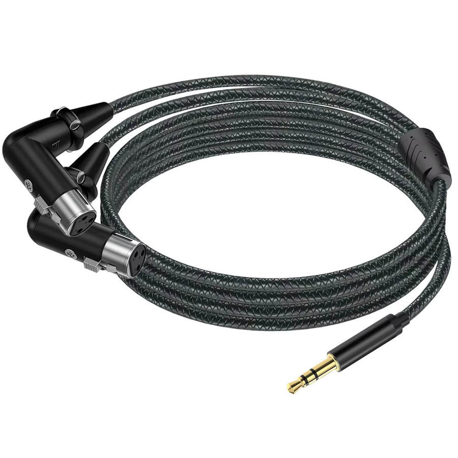 BSN Adapter 3,5 mm Klinkenstecker auf Dual-XLR-Buchse, unsymmetrisches Verbindungskabel in Schwarz - Bild 5