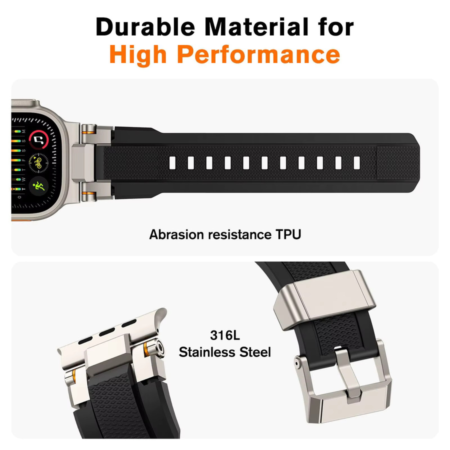 FancyWrist Uhrenarmband Silikon, Schwarz, Herren - Bild 5