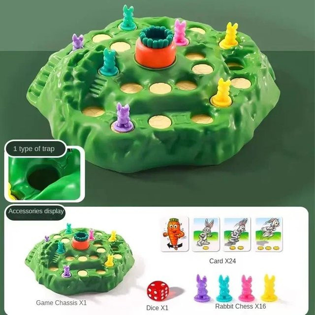 IYUEQIANLI Karotten-Kaninchen-Falle Brettspiel 7-12 Jahre - Bild 1