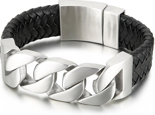 TrustyLan Kettenarmband, Edelstahl, Silber, Herren, 23 cm - Bild 1