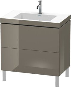 Duravit Waschtischunterschrank L-Cube c-bonded in Hochglanzgrau mit 2 Auszügen, B/T/H: 80 x 48 x 69,8 cm - Bild 1