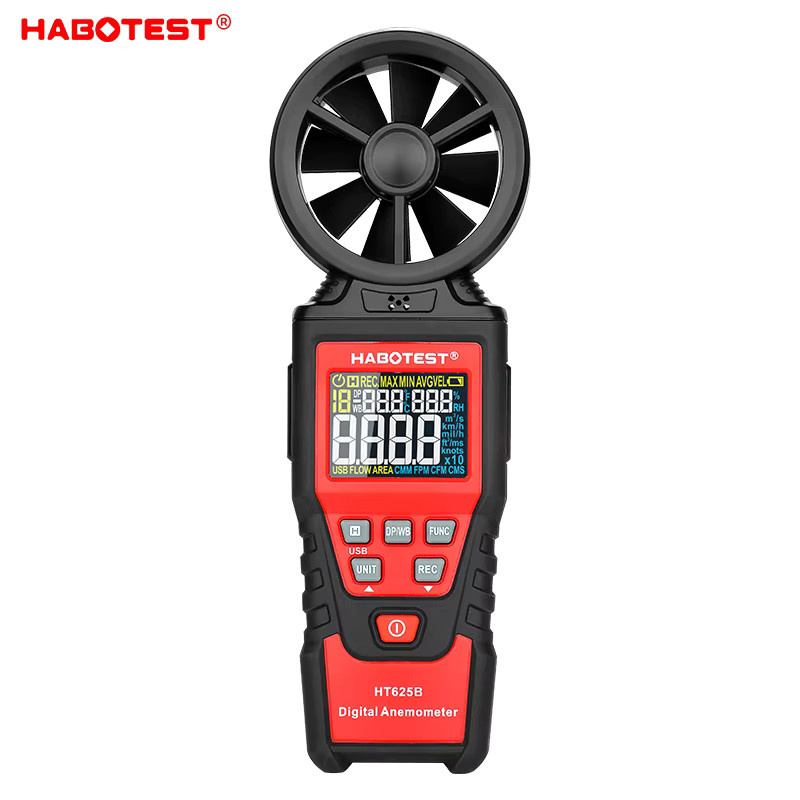 HABOTEST HT625 Digitales Anemometer in Schwarz - Professionelles Windgeschwindigkeits- und Luftvolumenmessgerät zur Messung der Luftgeschwindigkeit von 0,4-30m/s - Bild 5