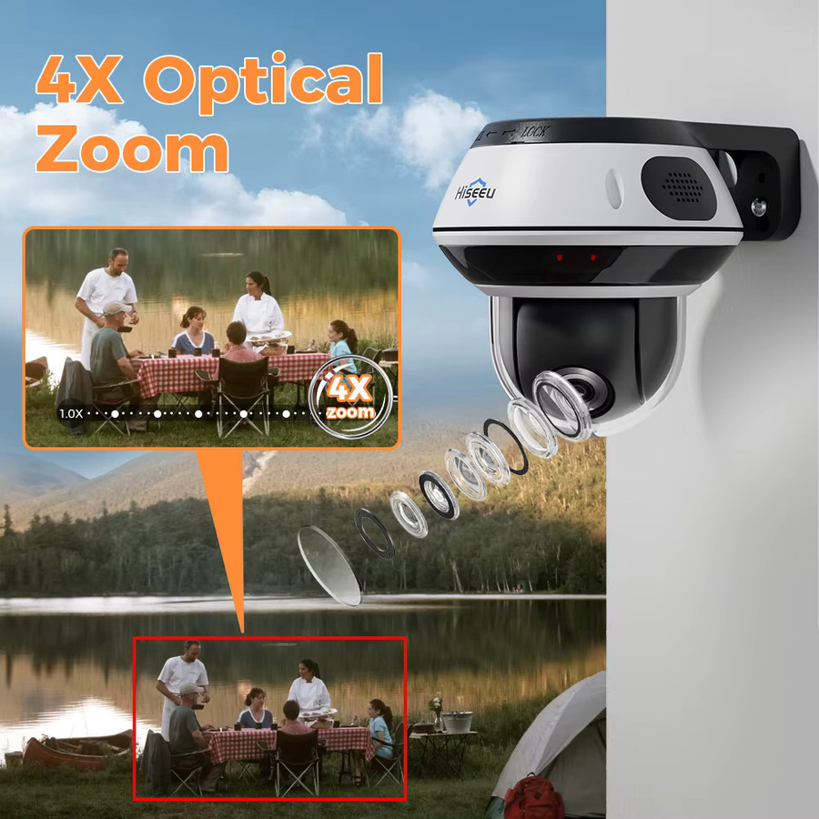 Hiseeu 6MP IP Audio Überwachungskamera mit 4x optischem Zoom, PoE, Outdoor Kuppelkamera, Weiß - Bild 4