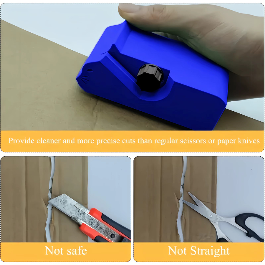 Multifunktionales DIY-Schneidwerkzeug aus Pappe, manueller Papierschneider mit scharfer Kante zum Basteln von Katzenkratzern und Haustierboxen in Blau - Bild 5