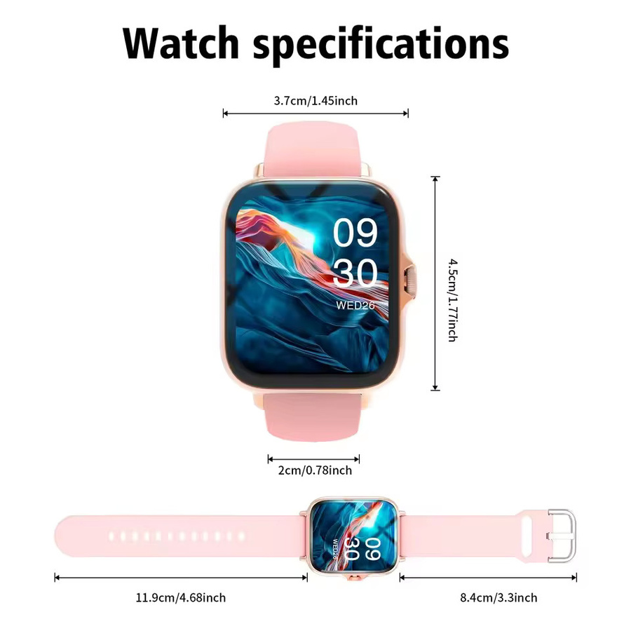 Ola Esporte Smartwatch mit 1,83 Zoll Display in Pink mit Bluetooth Anruffunktion und Gesundheitsmonitor für Herzfrequenz und Blutsauerstoff - Bild 5