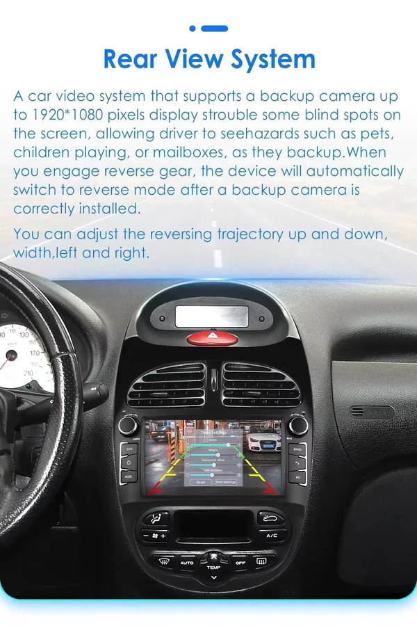 OSSURET Android 12 Autoradio mit Carplay und GPS für Peugeot 2000 206cc 206sw 2009-2013, 2din Multimedia-System in Schwarz - Bild 5