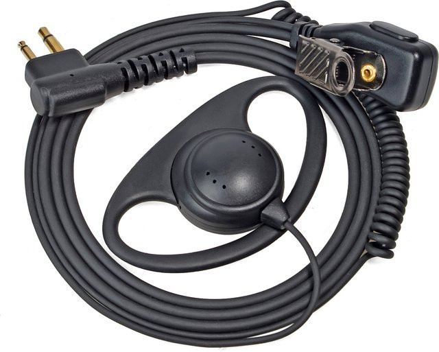 RUNUPTOP D-Ring Funk-Ohrhörer mit PPT-Mikrofon in Schwarz, In-Ear Sicherheits-Headset kompatibel mit Motorola DP1400 CP040 GP88 GP300 Walkie-Talkie - Bild 1