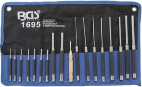 BGS Splintentreiber-Satz 18-teilig in Silber mit Körner, Längen 100-200 mm und Durchmesser 1,5-9,5 mm - Bild 1