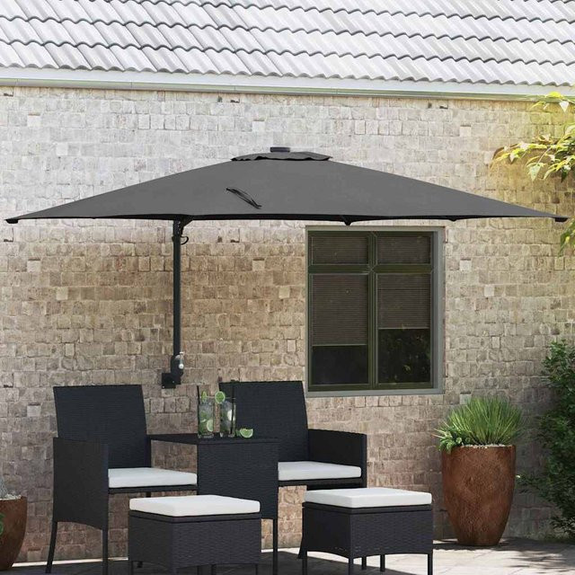 vidaXL Gartenparasol aus Polyester und Stahl in Anthrazit und Schwarz, B/T/H: 248,5 x 247,5 x 160 cm - Bild 2