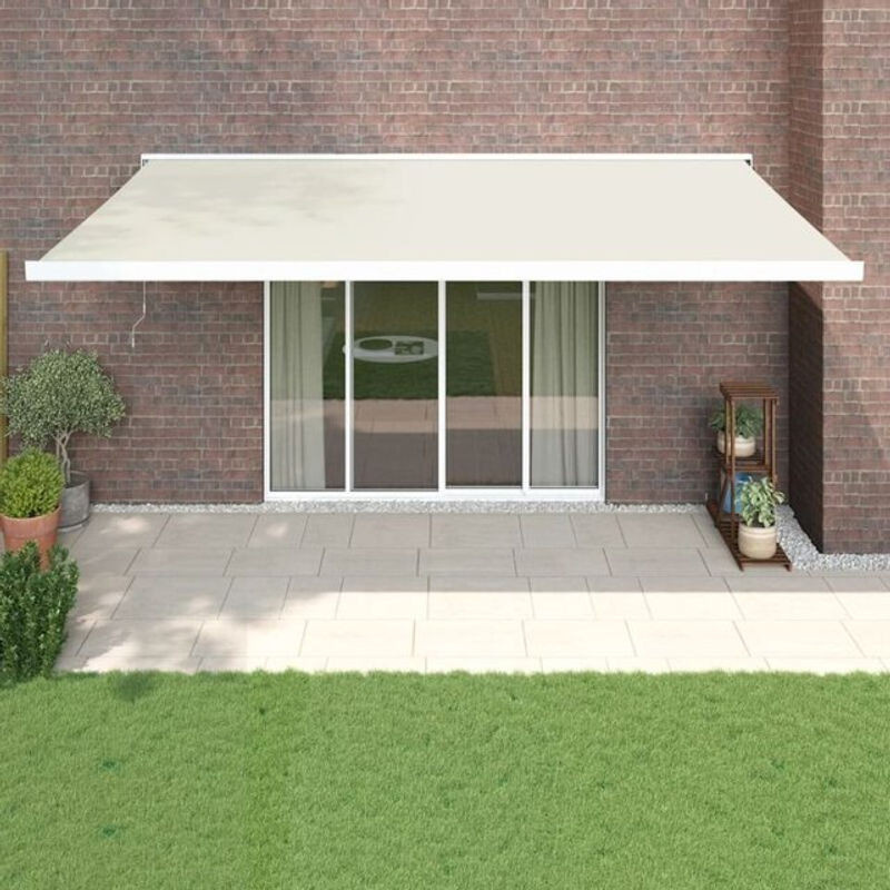 Einziehbare Markise von vidaxl in Creme/Beige aus Aluminium und Polyester, B: 5 m, T: 3 m - Bild 1