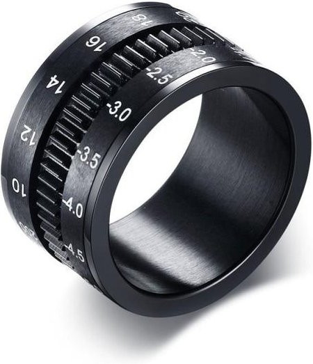 Spinner drehbare Kettenringe, Edelstahl, Schwarz, Unisex - Bild 1