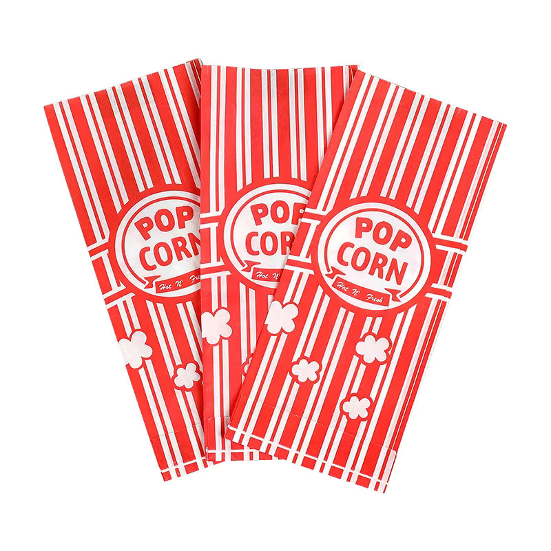 50 Stück ZQNYCY Popcorn-Verpackungsbeutel aus Papier in Rot und Weiß für Party, Hochzeit und Geburtstag - Bild 2