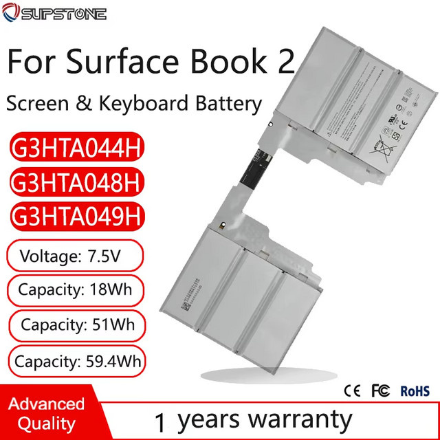 Bildschirm-Tastatur-Akku für Microsoft Surface Book 2 13,5 Zoll (Modelle 1832, 1834, 1835) - Bild 1