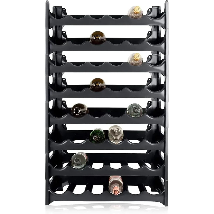 PROREGAL CURVA Weinregal mit 8 Ebenen für 48 Flaschen, Schwarz, H x B x T: 96 x 60 x 30 cm - Bild 2