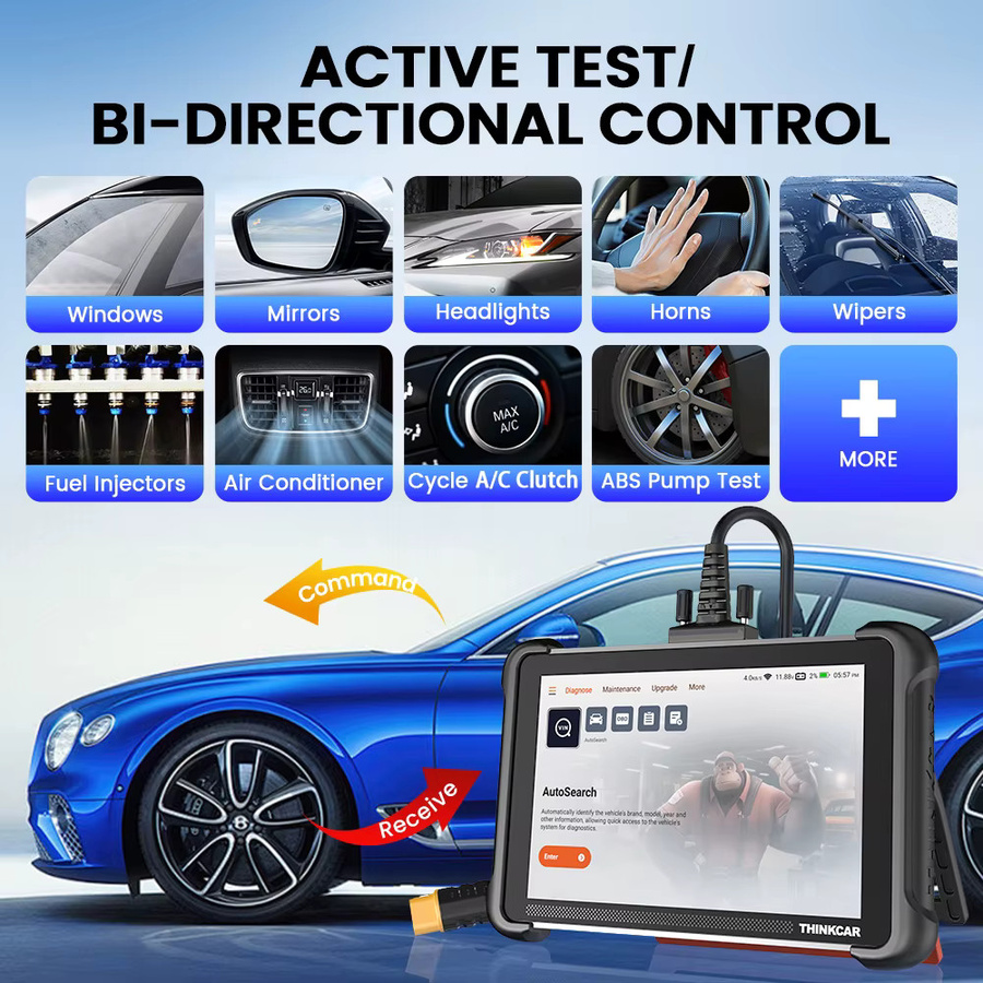THINKCAR THINKSCAN 689 Auto-Diagnosegerät in Schwarz mit 34 Reset-Funktionen, CANFD, DOIP und ECU-Codierung für Vollsystem-Diagnosen und OBD2-Scans - Bild 3